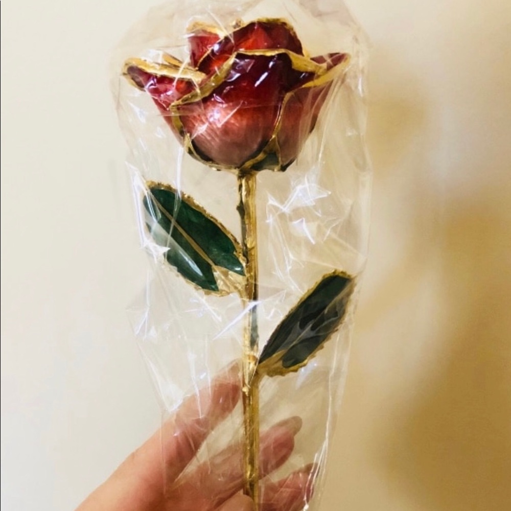 *24K GOLD DIPPED* REAL RED ROSE